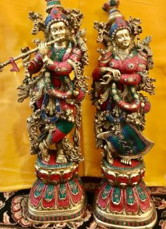 Radha Krishna Brass deities 28"